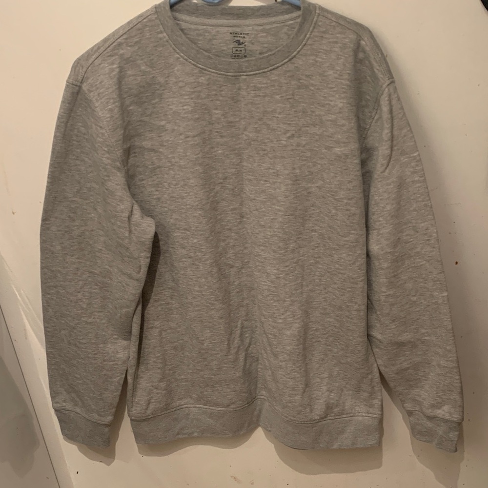 Athletic Works Men's Gray Crewneck Sweater